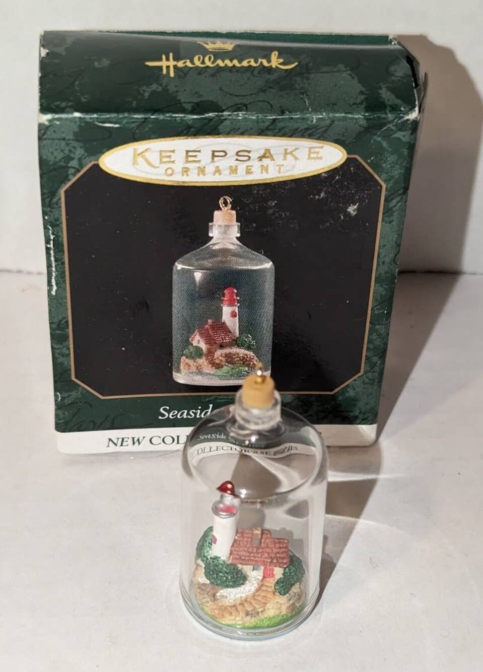 1999 Seaside Scenes Lighthouse in a Bottle Hallmark Ornament Collectors Series